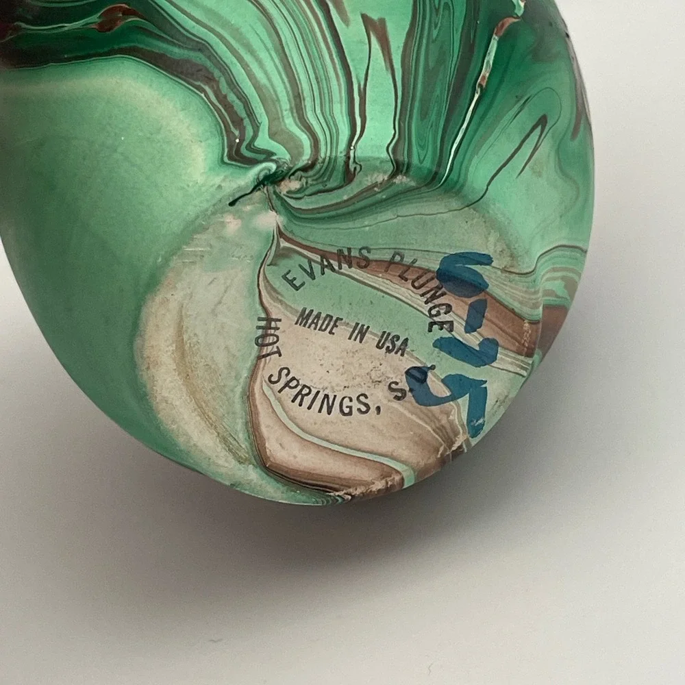 Evans Plunge Hot Springs Made in‎ USA Swirl Glaze Art Pottery Vase